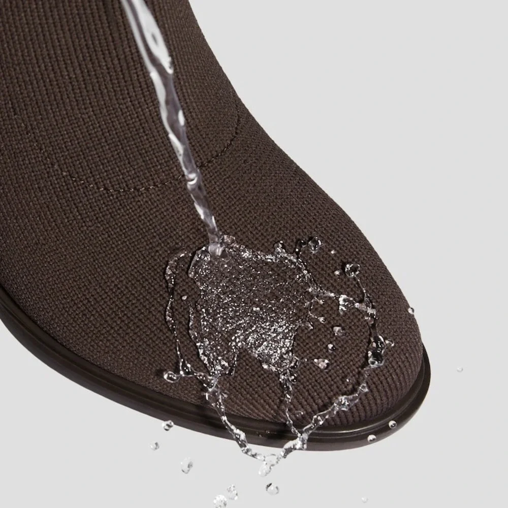 VIVAIA Knit Sock Ankle Boots Chocolate Water‎ Repellent Size 9-9.5 EU40.5